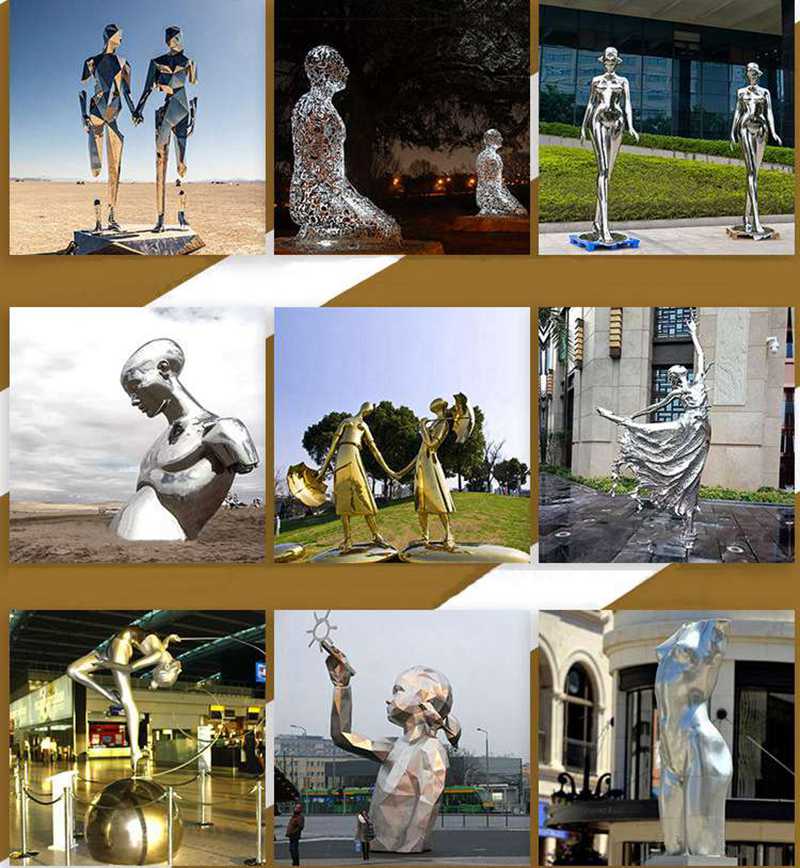 Large Abstract Stainless Steel Human Figure Sculpture for sale