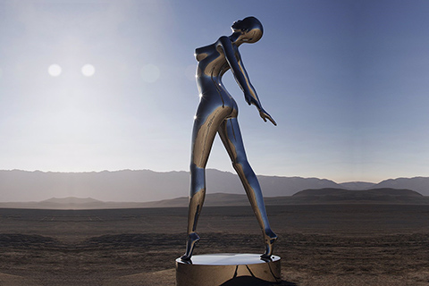 Large Abstract Stainless Steel Human Figure Sculpture for sale