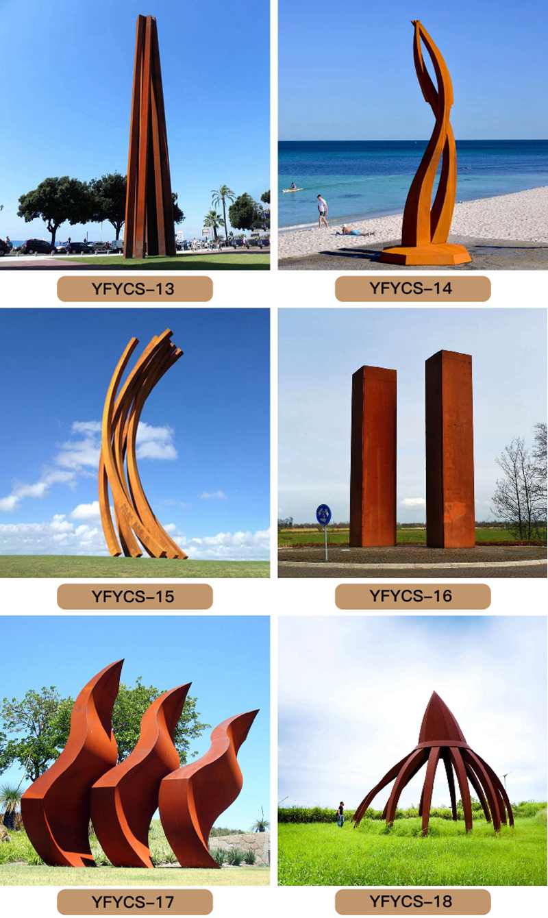 Large Modern Corten Steel Abstract Sculpture Outdoor Art Decor factory supplier